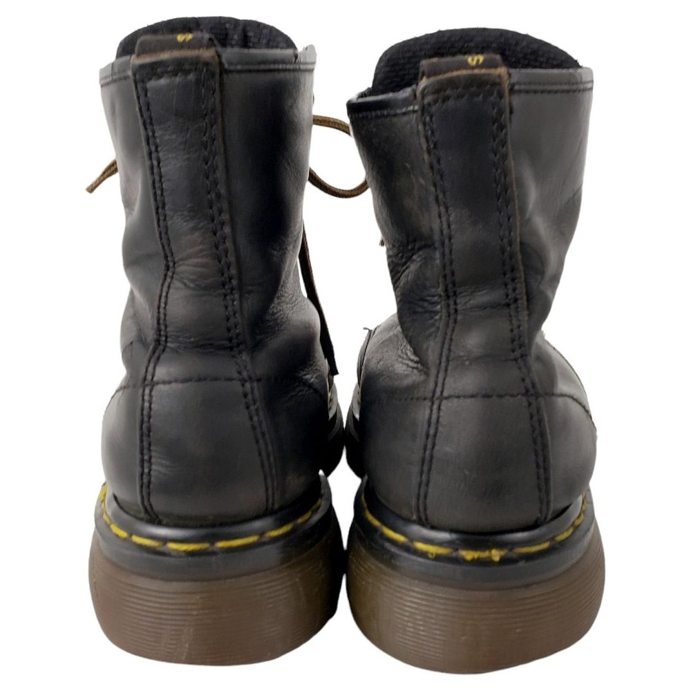 DR. MARTENS Vintage 90s Made in England Black Leather Combat Boots Men's 9 - Picture 8 of 12